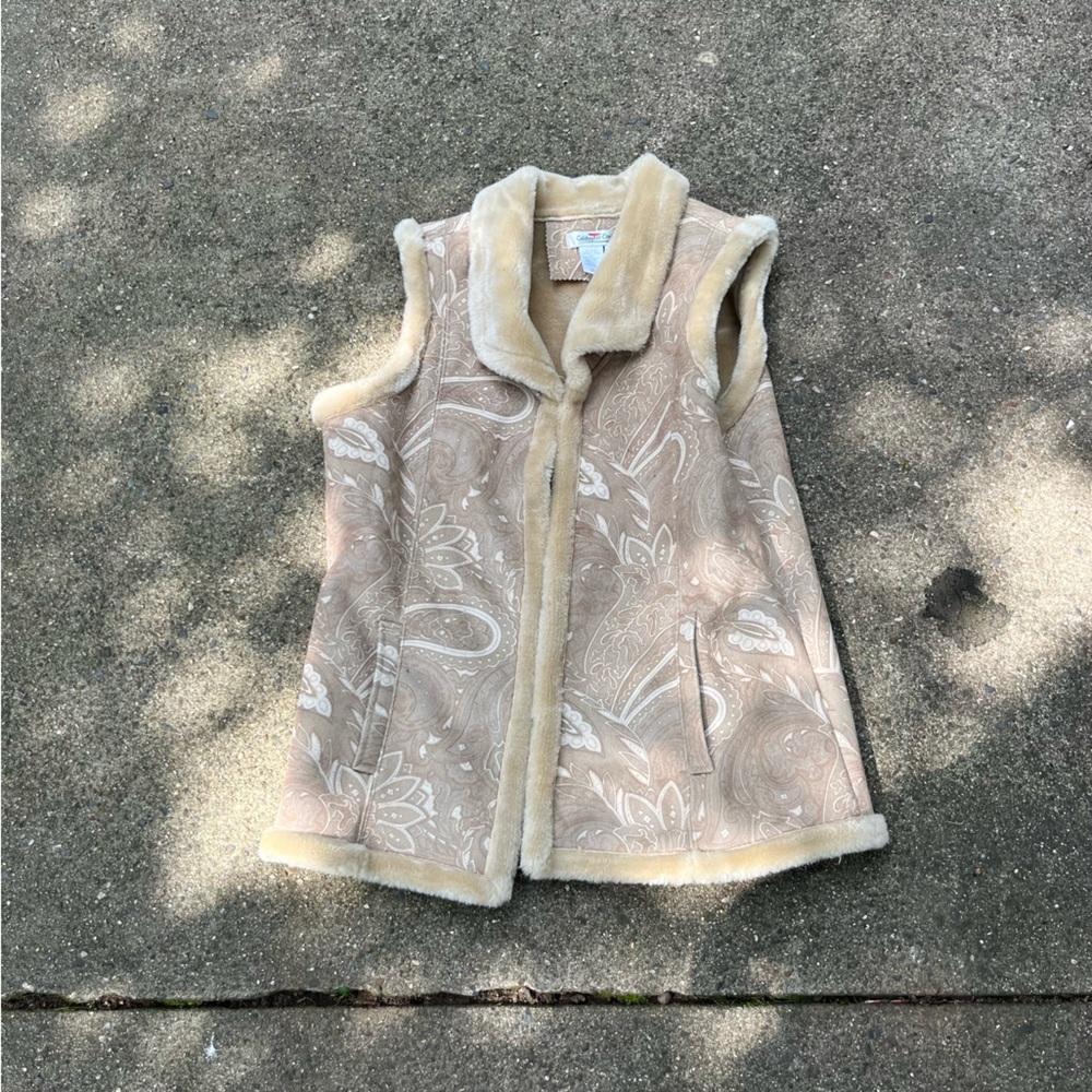 cold water creek vintage teddy vest